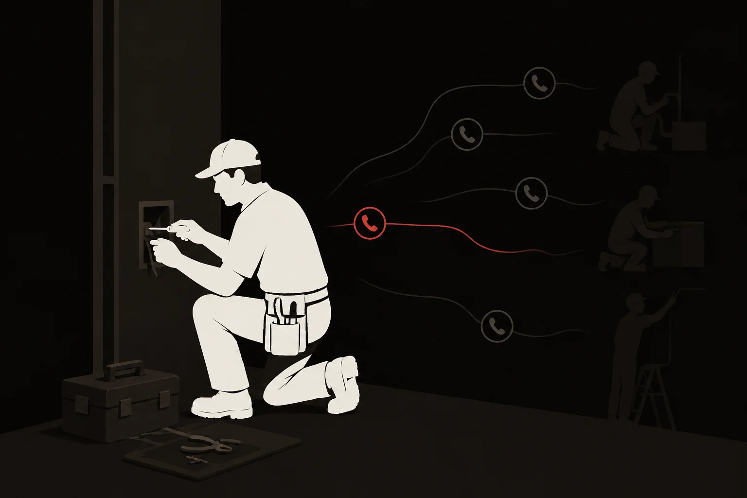 Missed home service calls drifting toward competing businesses while a tradie works